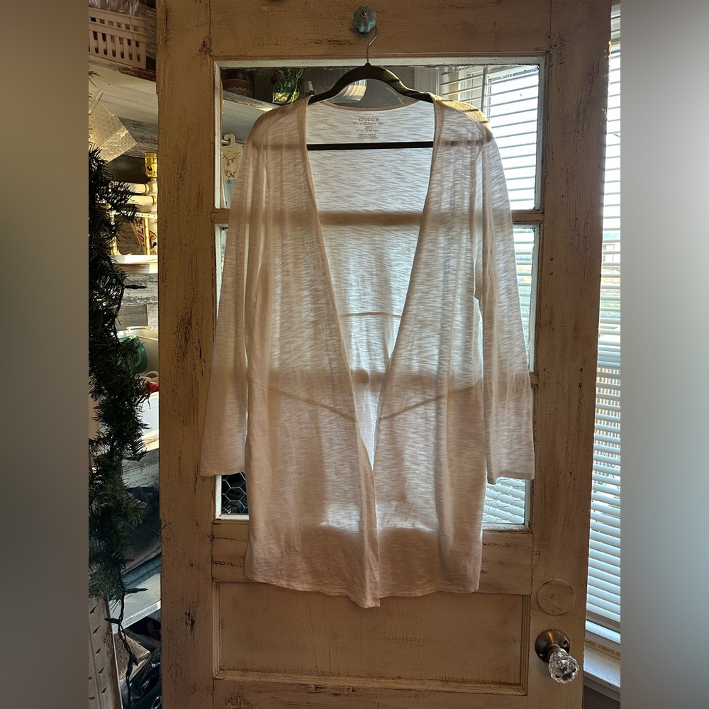 Chicos | Heathered White Cardigan